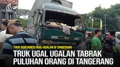 Video yang memperlihatkan truk kontainer melawan arus dan menabrak sejumlah kendaraan serta pejalan kaki di kawasan jalan utama Kota Tangerang, viral di berbagai media sosial, Kamis (31/10/2024).  Kejadian tersebut diduga terjadi sekitar pukul 16.00 ...