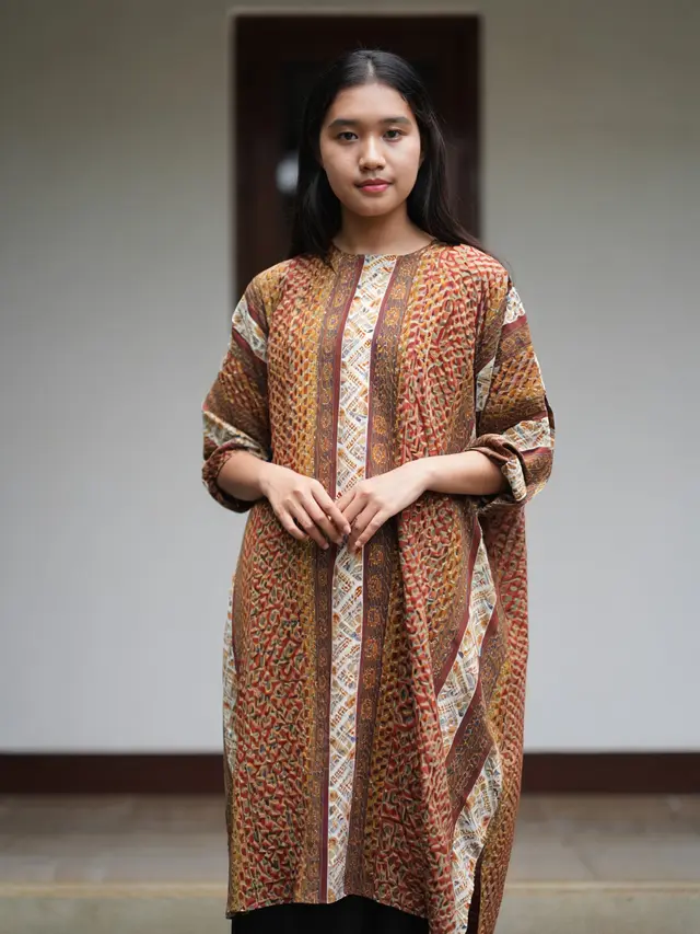 Long Dress Batik Oversized Tunik Asimetris Dailywear