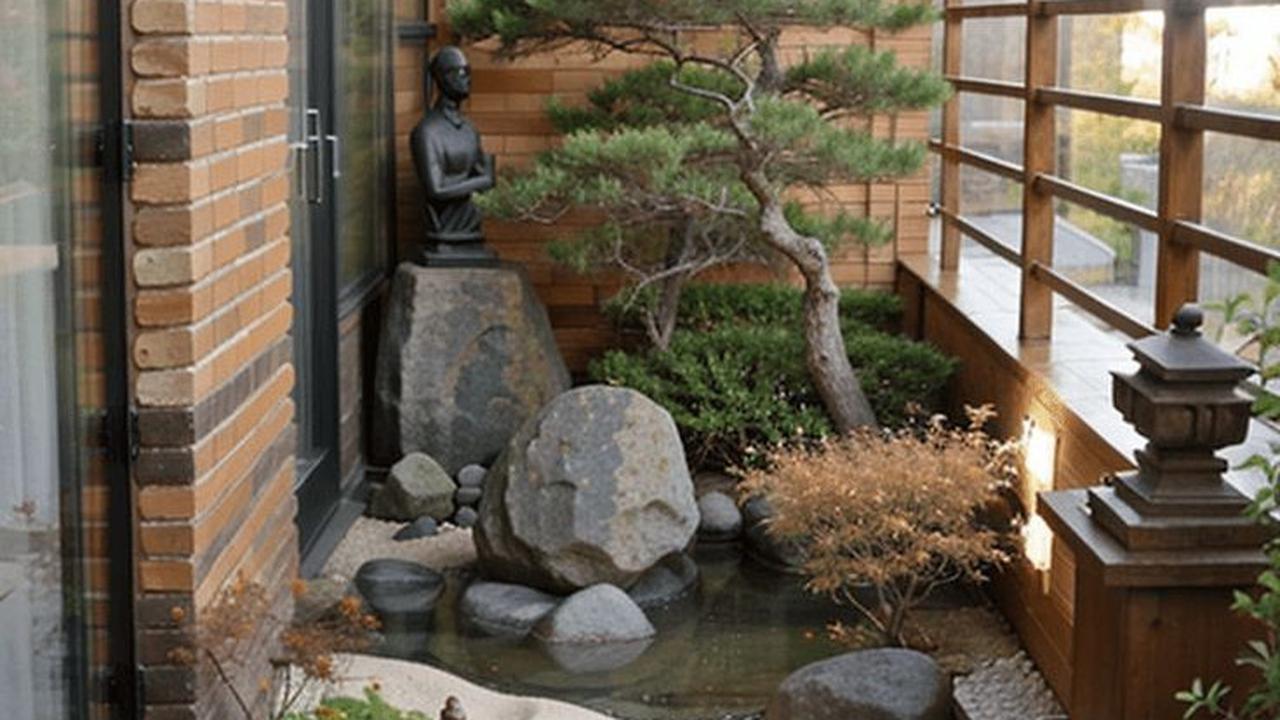 Ilustrasi Taman Depan Rumah Minimalis pada Lahan Sempit Berkonsep Zen Garden (©Pinterest)