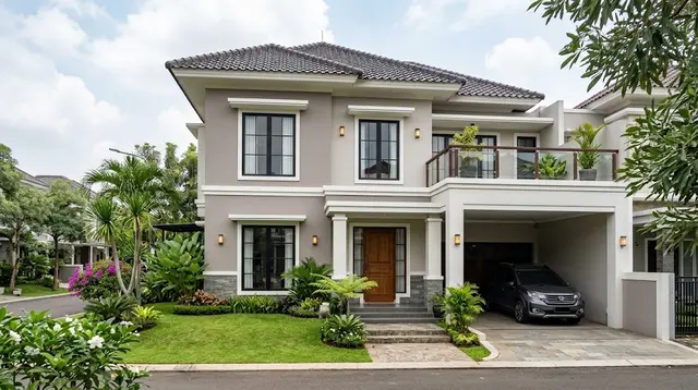 10 Warna Cat Rumah 2 Lantai yang Terlihat Elegan dan Bikin Fasad Makin Menawan