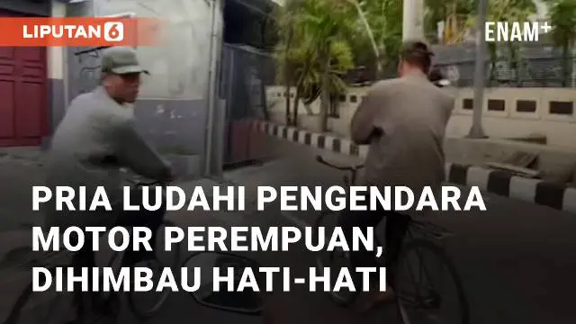 VIDEO: Pria Ludahi Pengendara Motor Perempuan, Masyarakat Dihimbau Berhati-hati