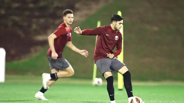 Latihan Timnas Qatar U-23 jelang berlaga di Piala Asia U-23 2024