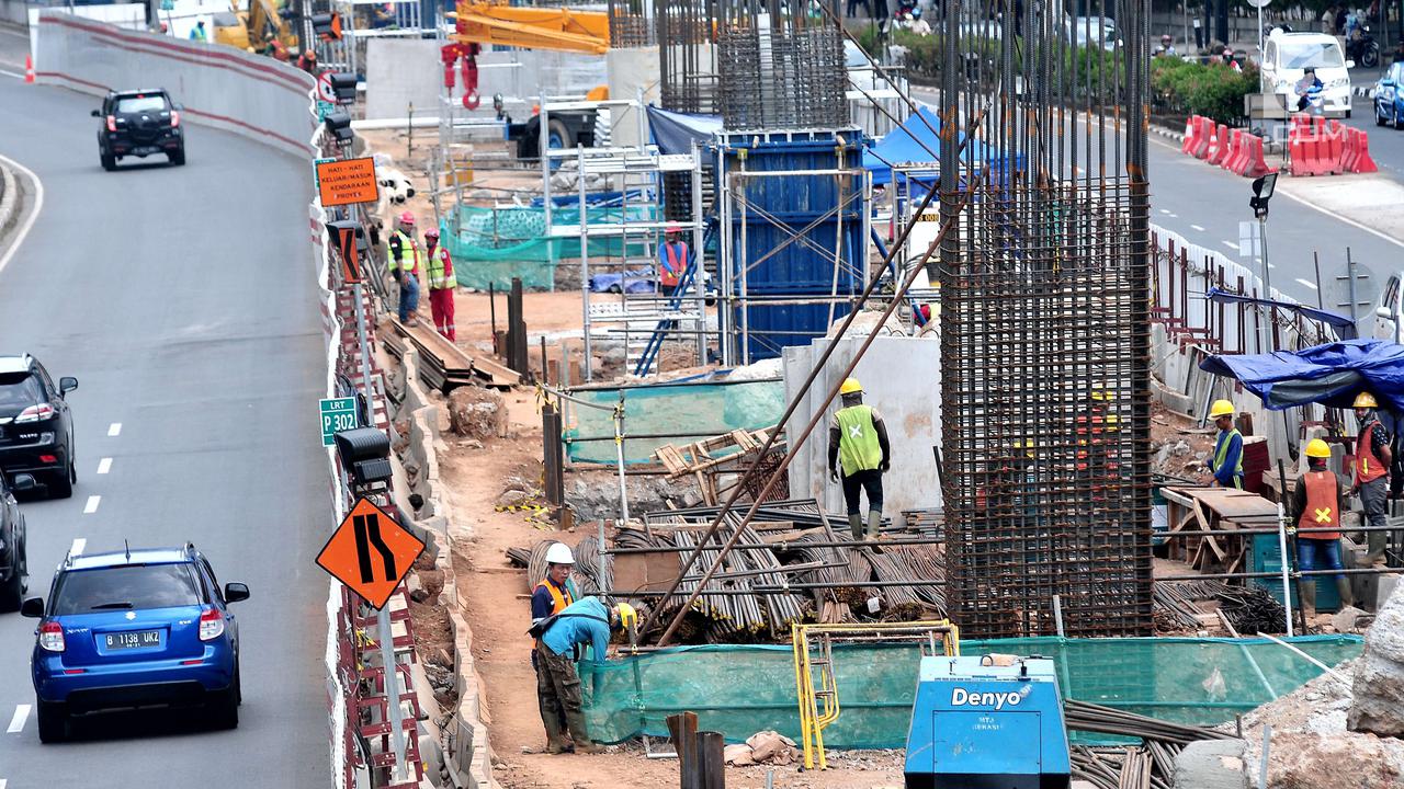 LRT Ruas Cawang-Dukuh Atas Memasuki Tahap Pengecoran Tiang Pancang