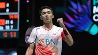 Jonatan Christie menyegel tiket perempat final Malaysia Open 2022. (PBSI)
&nbsp;
&nbsp;