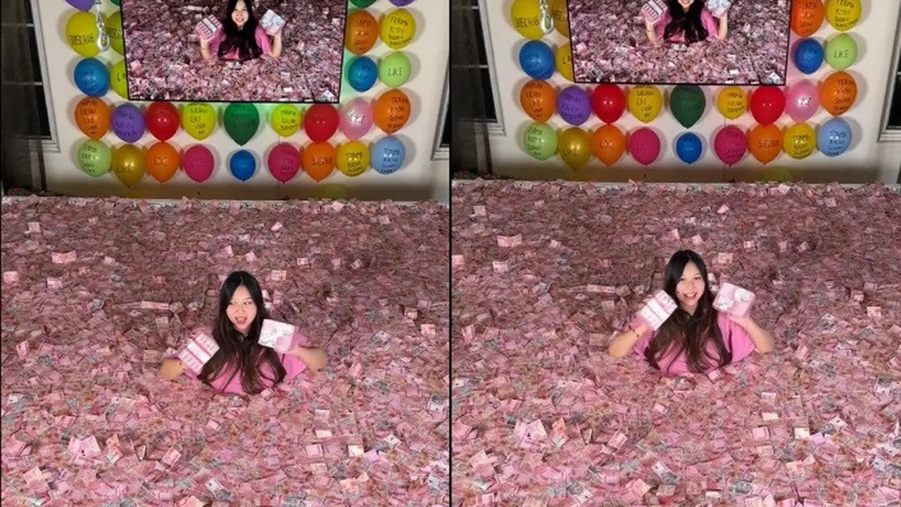 Buat Konten Ngidam Berenang Di Uang, Ini 10 Potret Sisca Kohl Dengan Gepokan Rupiah