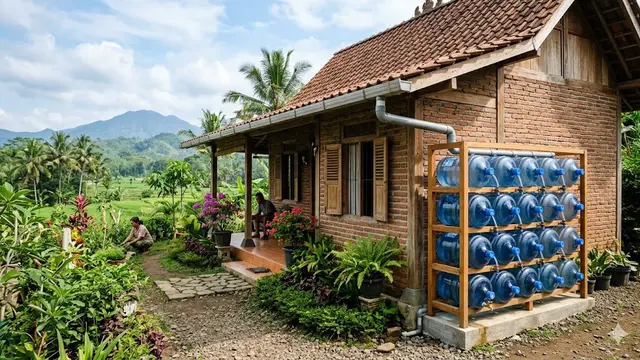 Penampung Air Hujan dari Galon Bekas