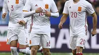 Timnas Spanyol baru saja memetik kemenangan 2-0 atas Prancis di Stade de France, pada Rabu (29/3/2017) dinihari. (AFP / RANCK FIFE)