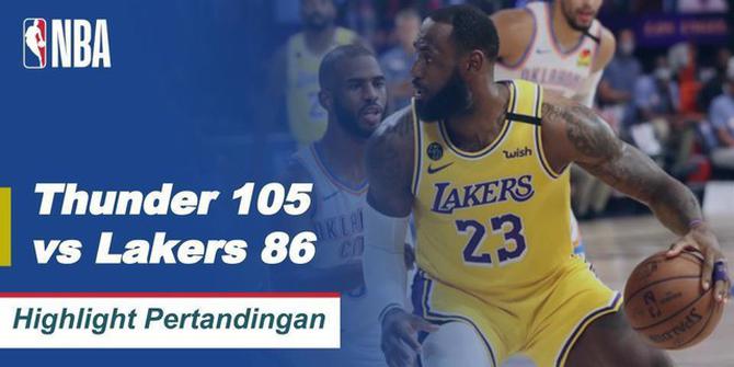 VIDEO: Highlights NBA, LA Lakers Ditumbangkan Oleh Oklahoma City Thunder