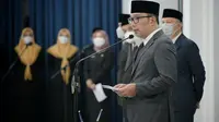 Gubernur Jawa Barat Ridwan Kamil melantik 864 Pegawai Negeri Sipil dalam jabatan fungsional di lingkungan Pemerintah Daerah Provinsi Jabar, Kamis (16/6/2022). (Foto: Biro Adpim Jabar)