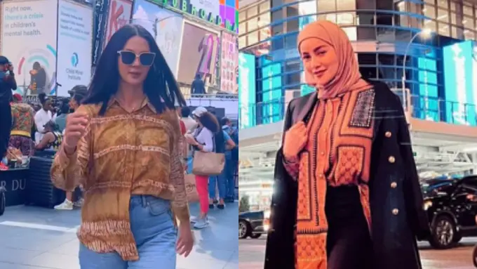 Paula Verhoeven dan Olla Ramlan di New York Fashion Week