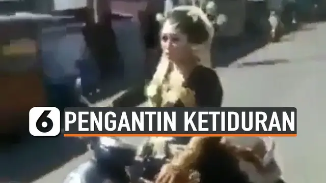 VIDEO: Heboh Pengantin Wanita Tancap Gas Jemput Calon Suami yang Ketiduran