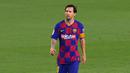 2. Lionel Messi - Messi masih memiliki catatan luar biasa dalam penampilan individu di kompetisi La Liga. Pemain berusia 33 tahun ini mencetak 25 gol dan 21 assist, paling banyak dibanding pemain lain di La Liga musim 2019-2020. (AFP/Pau Barrena)
