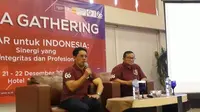 Rektor Universitas Tarumanagara Agustinus Purna Irawan memberi pemaparan ke media di Bogor.  (Istimewa)