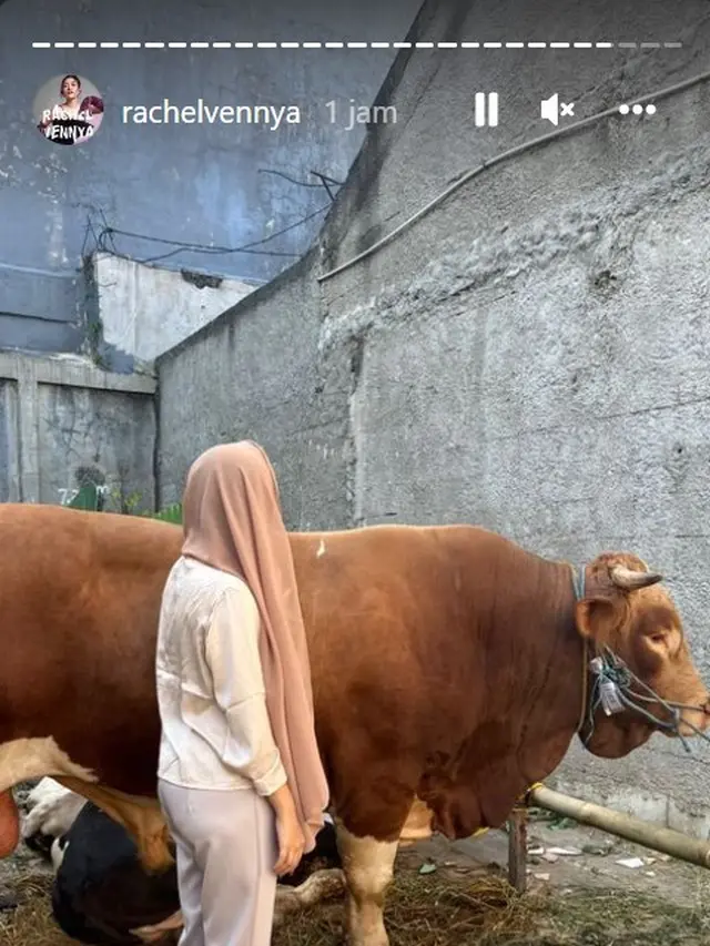 Rachel Vennya saat merayakan Idul Adha 1443H. (Instagram @rachelvennya)
