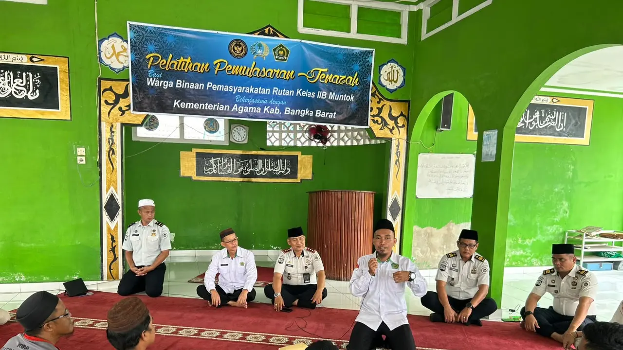 Rumah Tahanan (Rutan) Kelas IIB Muntok memberikan pelatihan pemulasaran jenazah kepada warga binaan pemasyarakatan (Istimewa)