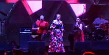 Krisdayanti, Titi DJ, dan Ruth Sahanaya di panggung We The Fest 2024, Sabtu (20/7). [Foto: Adrian Putra/Fimela]