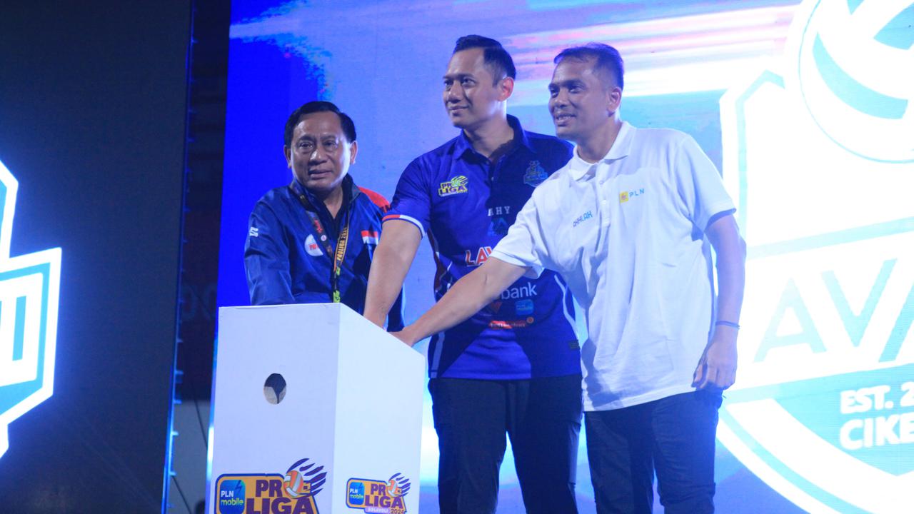 PBVSI, AHY, tekan tombol pembukaan PLN MObile Proliga 2024