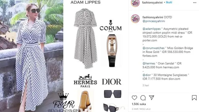Syahrini dan Melania Trump Pakai Baju yang Sama
