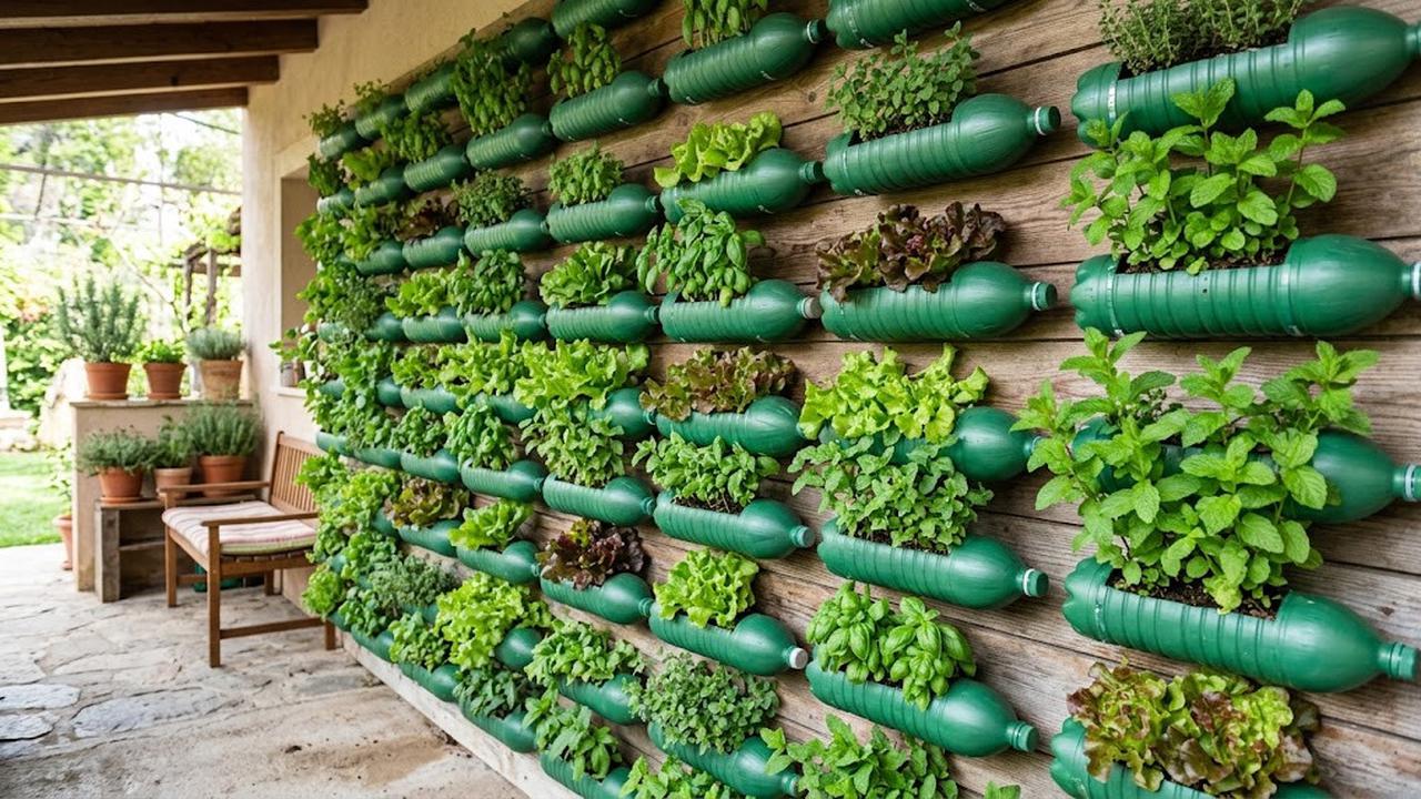 Vertical Garden dari Botol Plastik
