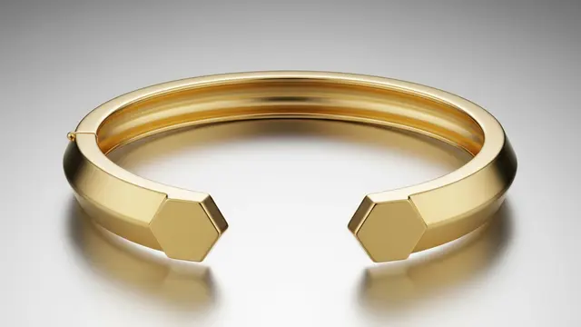 Gelang Cuff dengan Ujung Heksagonal (The Infinity)