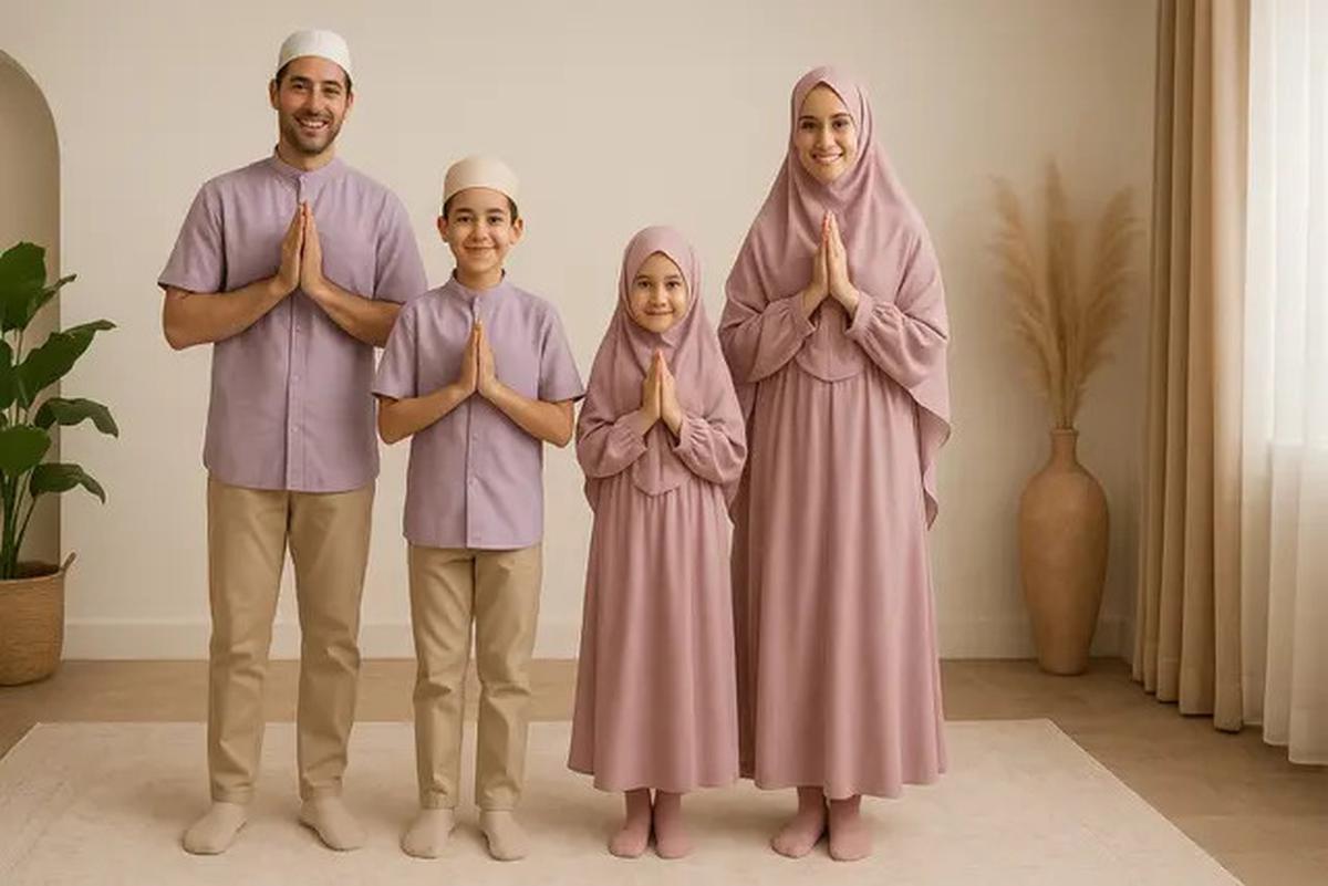 6 Inspirasi Model Outfit Sholat Ied Keluarga 2025 yang Serasi dan Adem, Tampil Kompak di Momen Spesial
