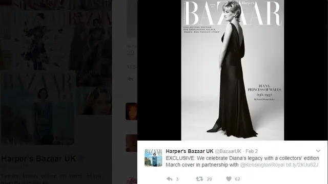 Putri Diana akan muncul di sampul majalah Bazaar