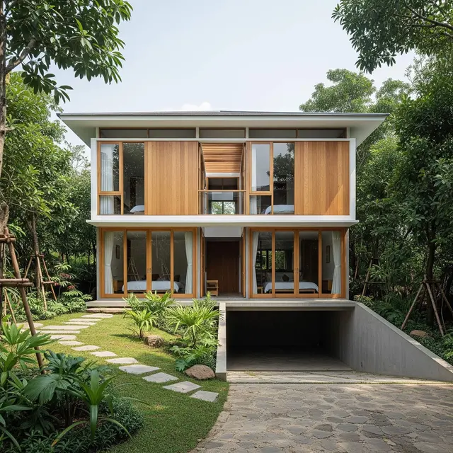 Desain Rumah dengan Basement Sederhana untuk Parkiran