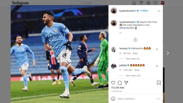 Penyerang Manchester City, Riyad Mahrez