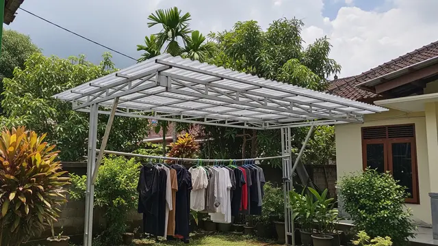 Model Kanopi untuk Area Jemur yang Tetap Teduh (AI Generated)