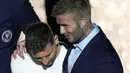 <p>Messi tampil dalam sebuah acara bertajuk 'La PresentaSlon' yang khusus dibuat Inter Miami untuknya sebagai pemain anyar di klub berjuluk The Herons tersebut. (AP Photo/Rebecca Blackwell)</p>