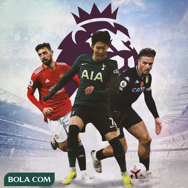 Premier League - Bruno Fernandes, Son Heung-min, Jack Grealish