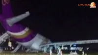 [VIDEO] Thai Airways Tergelincir, 14 Penumpang Luka-luka