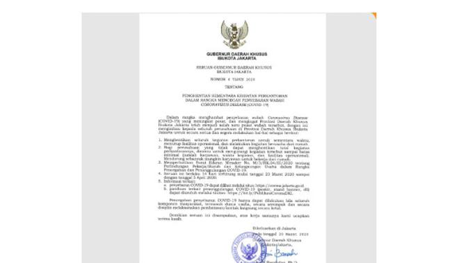 klaim surat seruan penghentian sementara hubungan suami istri untuk menghentikan penyebaran Covid-19 dari Anies Baswedan