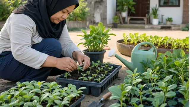 Cara Menanam Pakcoy di Wadah Dangkal (AI Generated)