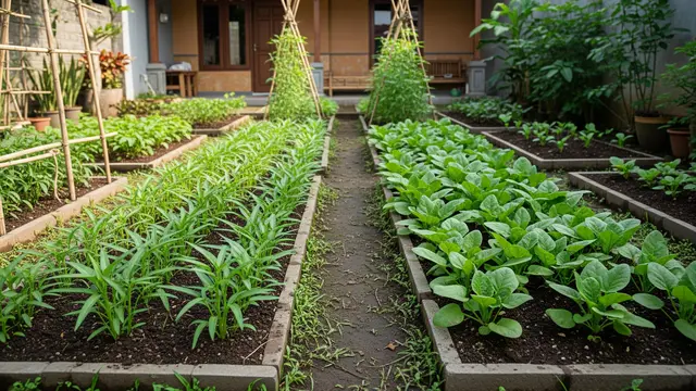 Kebun Sayur di Bedeng Tanah Minimalis