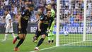 Inter Milan sudah unggul 1-0 pada menit ke-6 melalui Lautaro Martinez. Diawali oleh akselerasi Denzel Dumfries dari sisi kanan yang kemudian melepaskan umpan silang tajam yang berhasil disambut Lautaro Martinez untuk menaklukkan kiper Bologna, Lukasz Skorupski. (LaPresse via AP/Spada)