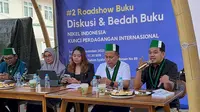 Kandidat Ketua Umum Pengurus Besar Himpunan Mahasiswa Islam (PB HMI), Ikram Rifqi hadir dalam acara bedah buku berjudul Nikel Indonesia Kunci Perdagangan Internasional. (Foto: Istimewa).