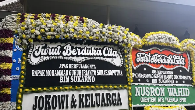 Deretan Karangan Bunga Prabowo hingga Jokowi di Rumah Duka Guruh Soekarnoputra