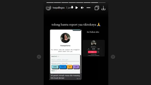 Usai Viral Karena Paras Cantiknya, Putri Mandra Curhat Ada Akun Palsu yang Mengatasnamakan Dirinya Hingga Membuka Donasi. (instagram.com/tsepallegra)