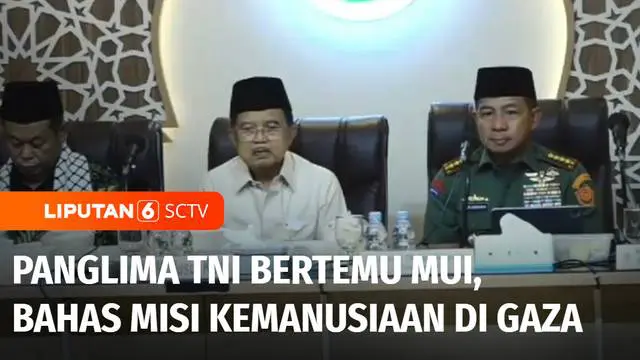 Panglima TNI, Jenderal Agus Subiyanto bertemu dengan Majelis Ulama Indonesia atau MUI, membahas misi operasi kemanusiaan di wilayah Gaza, Palestina. Dalam misi kemanusiaan ini, Panglima TNI mempersilakan masyarakat sipil ikut bergabung bersama pasuka...