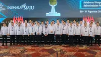 Presiden Jokowi saat memberikan sambutan dalam Rapat Kerja Nasional Himpunan Pengusaha Muda Indonesia atau Rakernas HIPMI ke-XVIII yang digelar di ICE BSD 30-31 Agustus 2023.