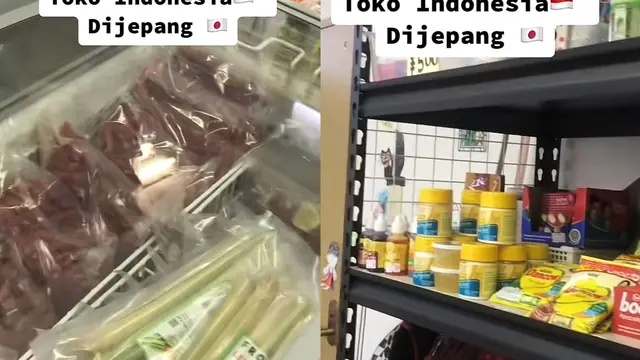 Toko Indonesia di Kanazawa Jepang menjual aneka bahan makanan seperti jengkol hingga bumbu masakan. (Dok: TikTok @anakpang8)