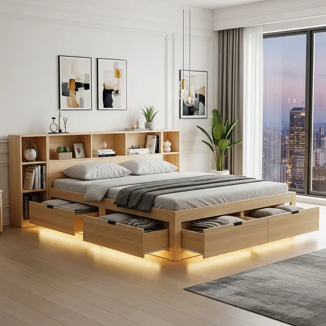 Tempat Tidur Multifungsi dengan Laci Penyimpanan (Gemini AI)