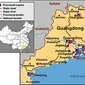 Peta lokasi operasi triad di China dan Makau. (Asia Times Online)