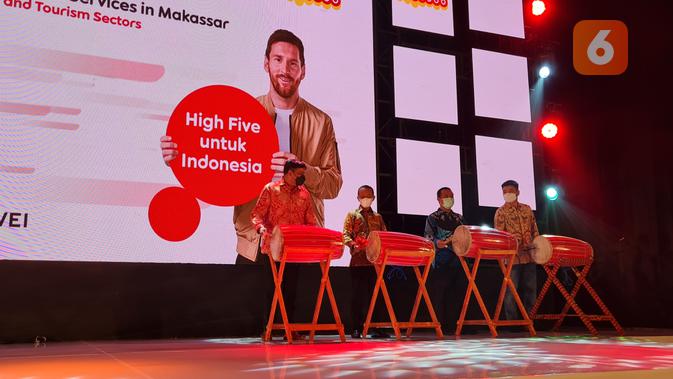 Peluncuran jaringan 5G Indosat Ooredoo di Makassar. (Liputan6.com/ Agustinus Mario Damar)
