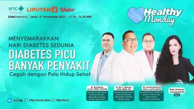 Healthy Monday: Diabetes Picu Banyak Penyakit Cegah dengan Pola Hidup Sehat
