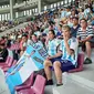 Kerabat dan anggota keluarga rama-ramai dukung Argentina menghadapi Jerman di semifinal Piala Dunia U-17 2023 di Stadion Manahan Solo, Selasa (28/11/2023). (Fajar Abrori/Liputan6.com)