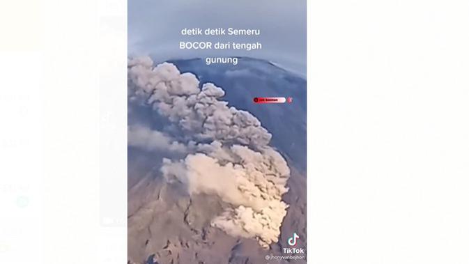 Cek Fakta Liputan6.com menelusuri klaim video klaim video Gunung Semeru bocor lahar mengalir dari bagian tengah