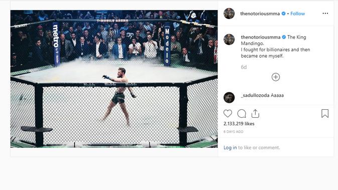 Conor McGregor mengaku miliarder via Instagram. Dok: Instagram @thenotoriousmma