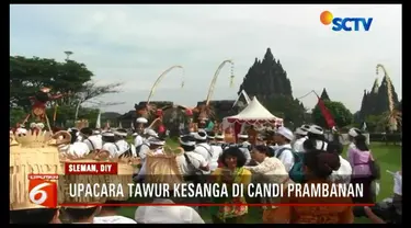 Umat Hindu gelar upacara Tawur Kesanga di Candi Prambanan, D.I Yogyakarta jelan Hari Raya Nyepi.